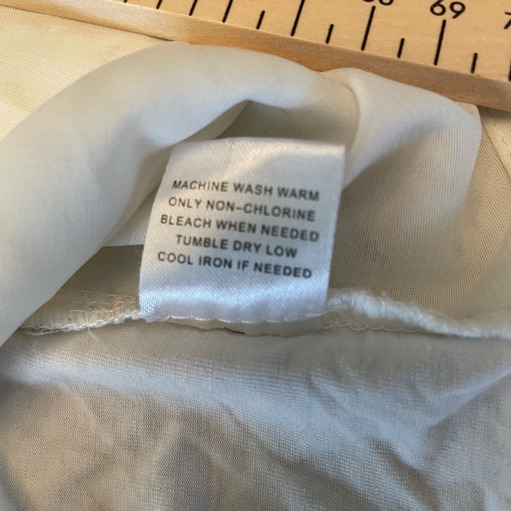 Market & Spruce Women’s 1X White Lined Short Sleeve Blouse - Picture 5 of 9